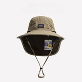Unisex Summer Wide Brim Waterproof and Quick-drying Panama Caps Outdoor Visor Bucket Hats Mesh Breathable Sun Hat with Neck Flap