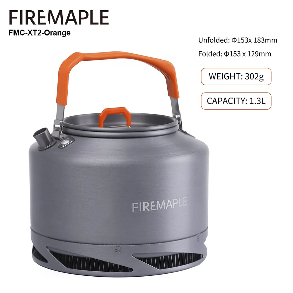 Fire Maple Hiking Teapot – Outdoor Camping Kettle with Heat Exchanger & Filter (0.8L / 1.3L)