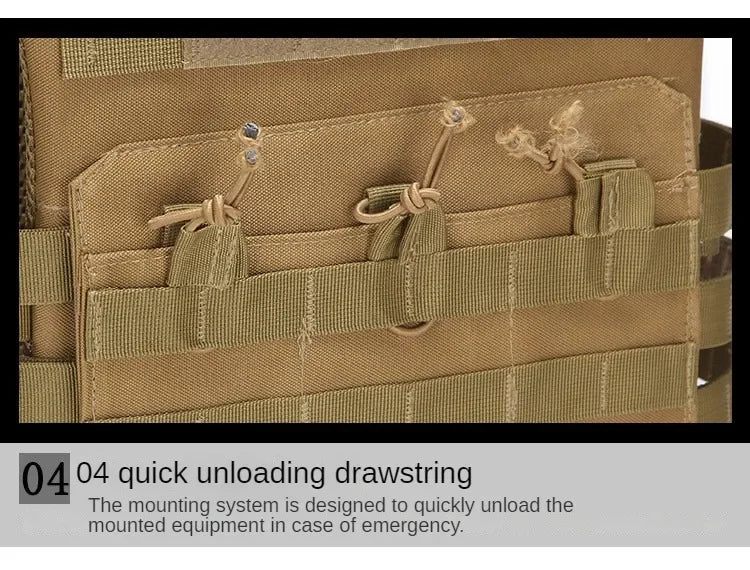 Nylon Tactical Vest – Body Armor Plate Carrier with MOLLE System for Airsoft