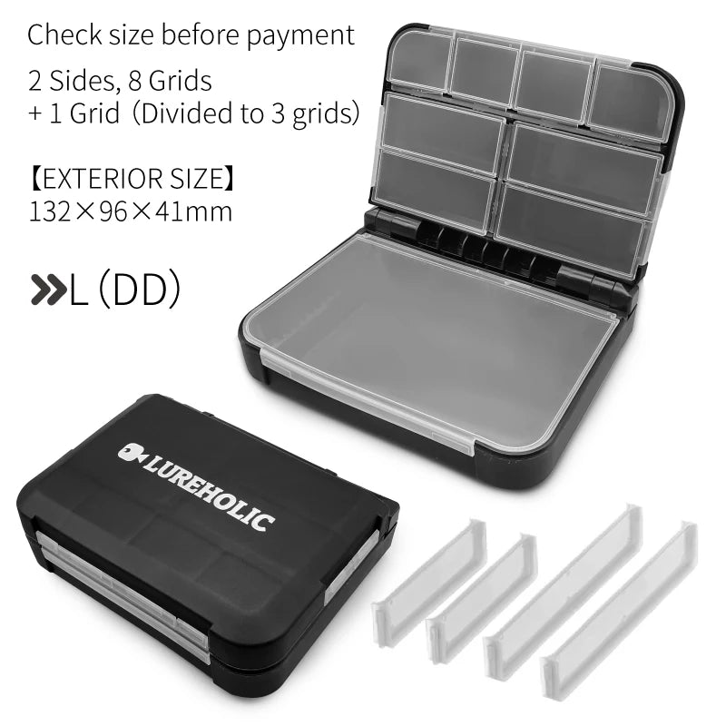 LUREHOLIC Fishing Tackle Box – Waterproof Organizer for Lures, Hooks, Jig Heads, Swivels, Snaps & Fishing Accessories Storage
