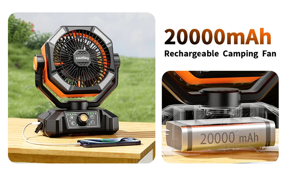 20000mAh Portable Camping Fan