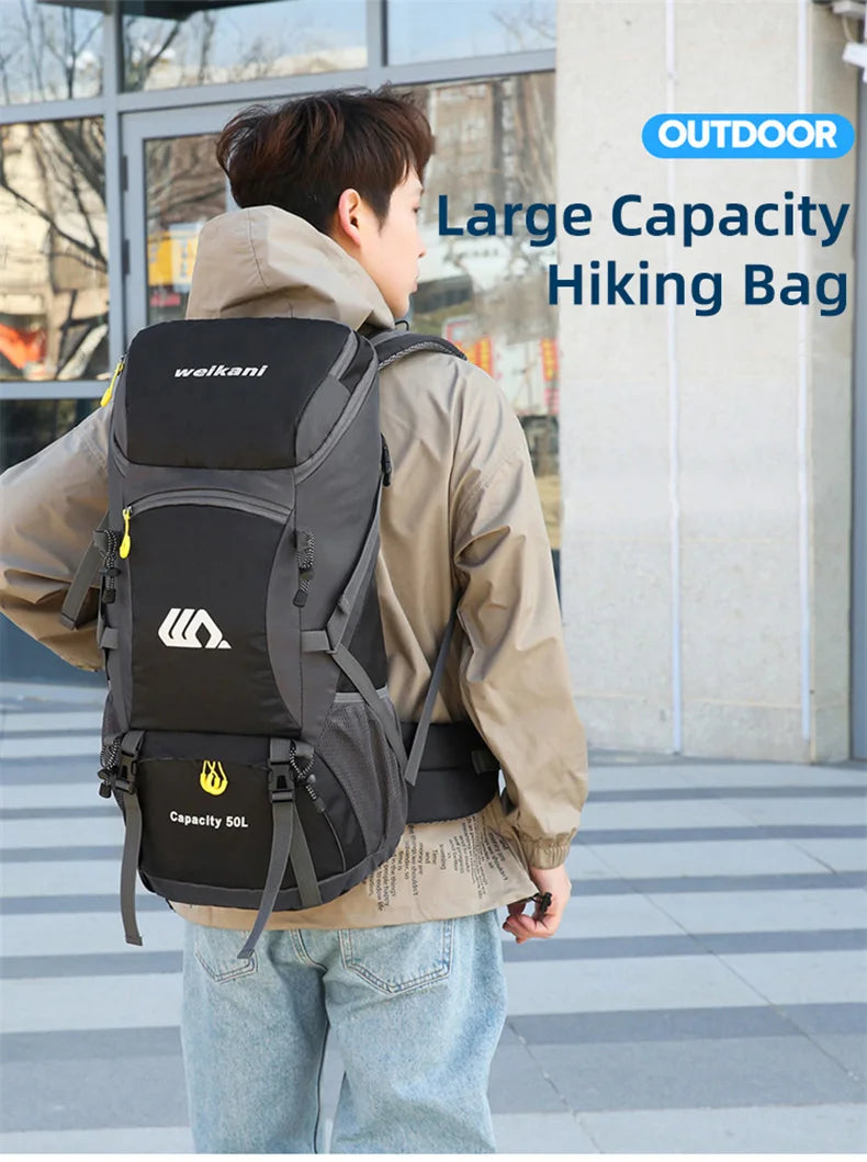50L Travel Backpack – Waterproof Hiking Rucksack for Men, Large Camping, Climbing & Mountaineering Bag for Outdoor Sports & Travel