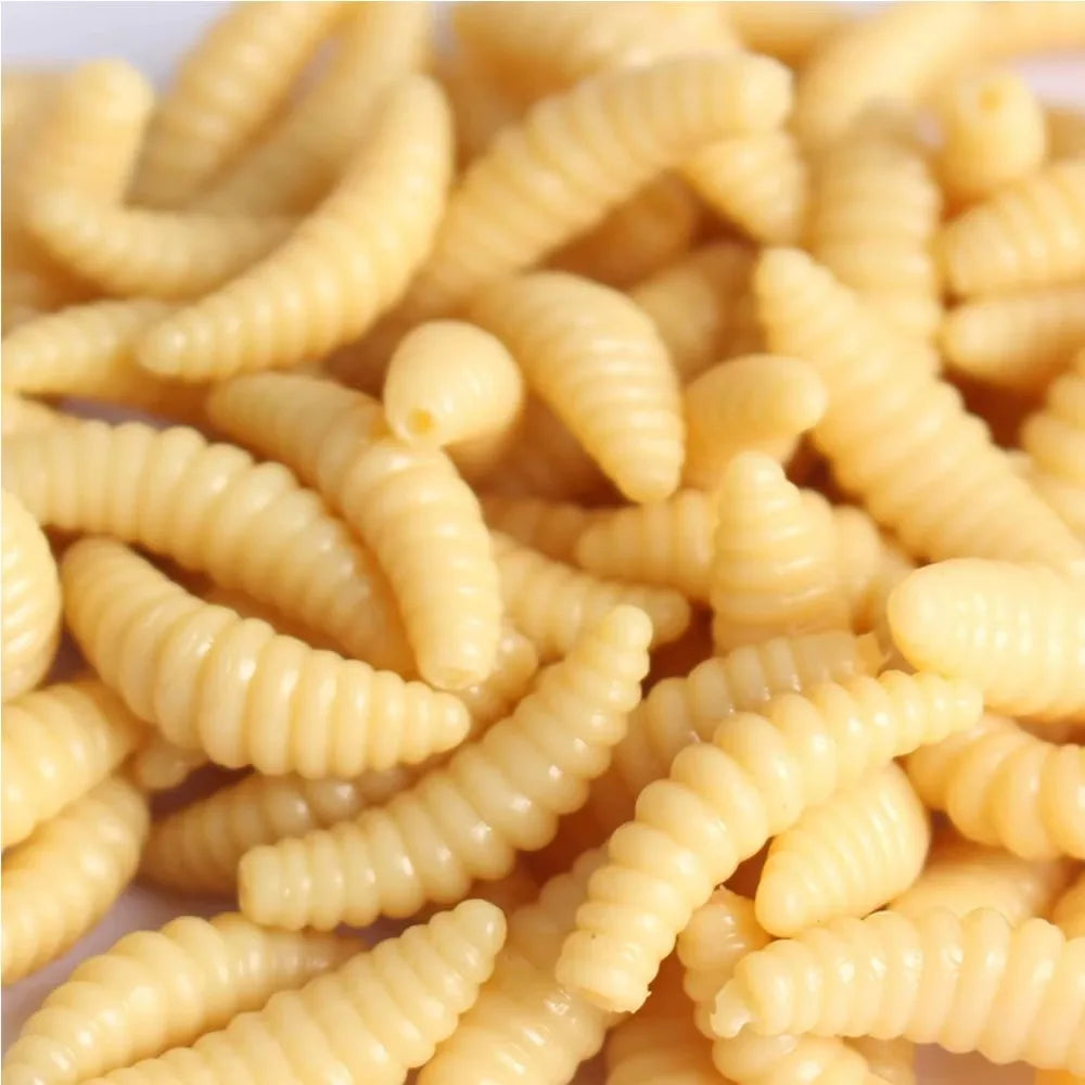 50pcs Silicone Maggot Grub Soft Fishing Lures