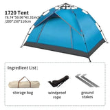 Automatic Quick-Opening 3-4 Person Camping Tent