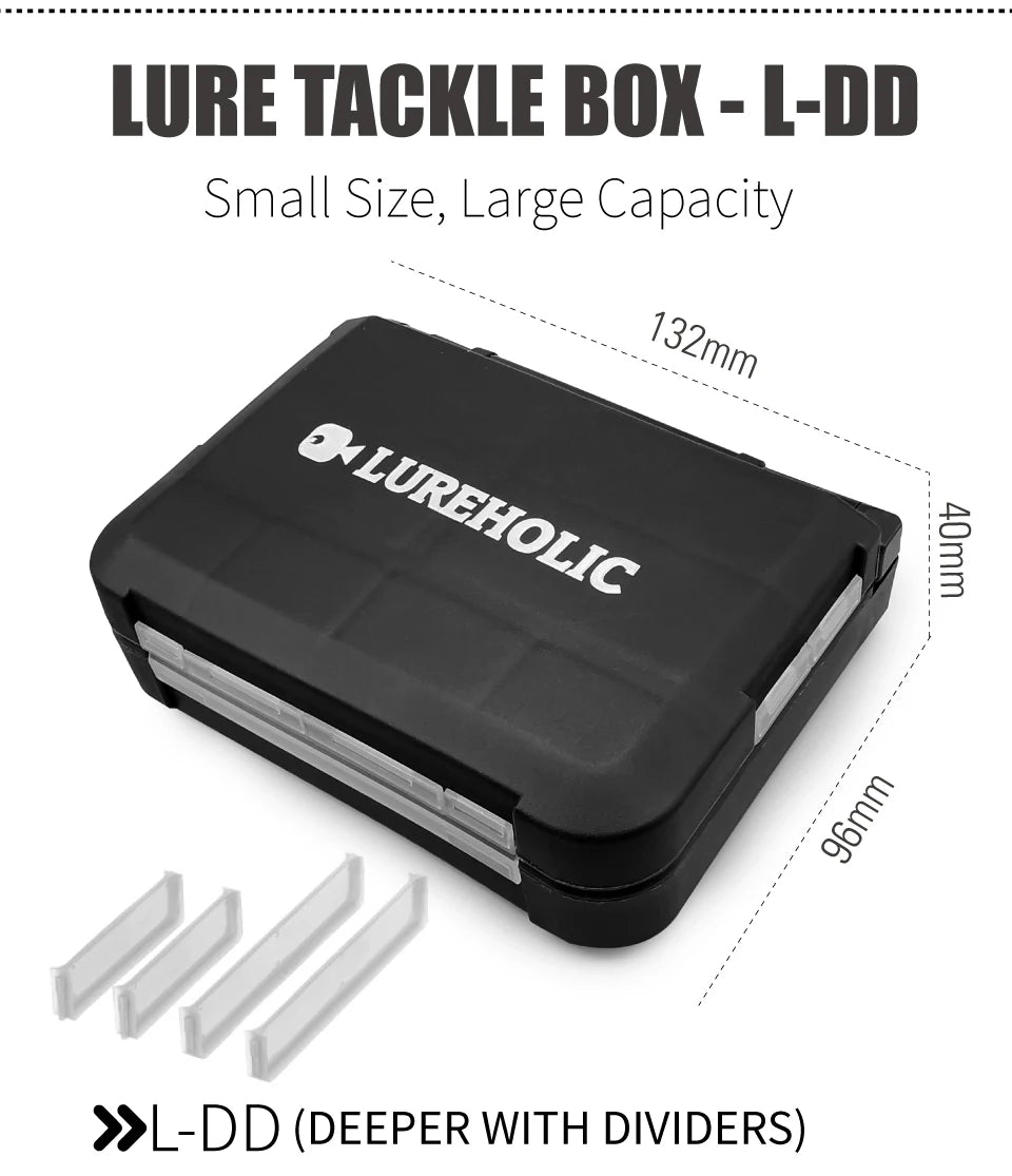 LUREHOLIC Fishing Tackle Box – Waterproof Organizer for Lures, Hooks, Jig Heads, Swivels, Snaps & Fishing Accessories Storage