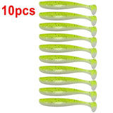 10pcs T-Tail Worm Soft Lures