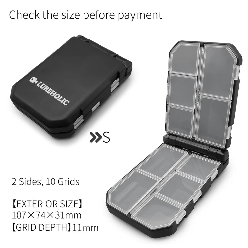 LUREHOLIC Fishing Tackle Box – Waterproof Organizer for Lures, Hooks, Jig Heads, Swivels, Snaps & Fishing Accessories Storage