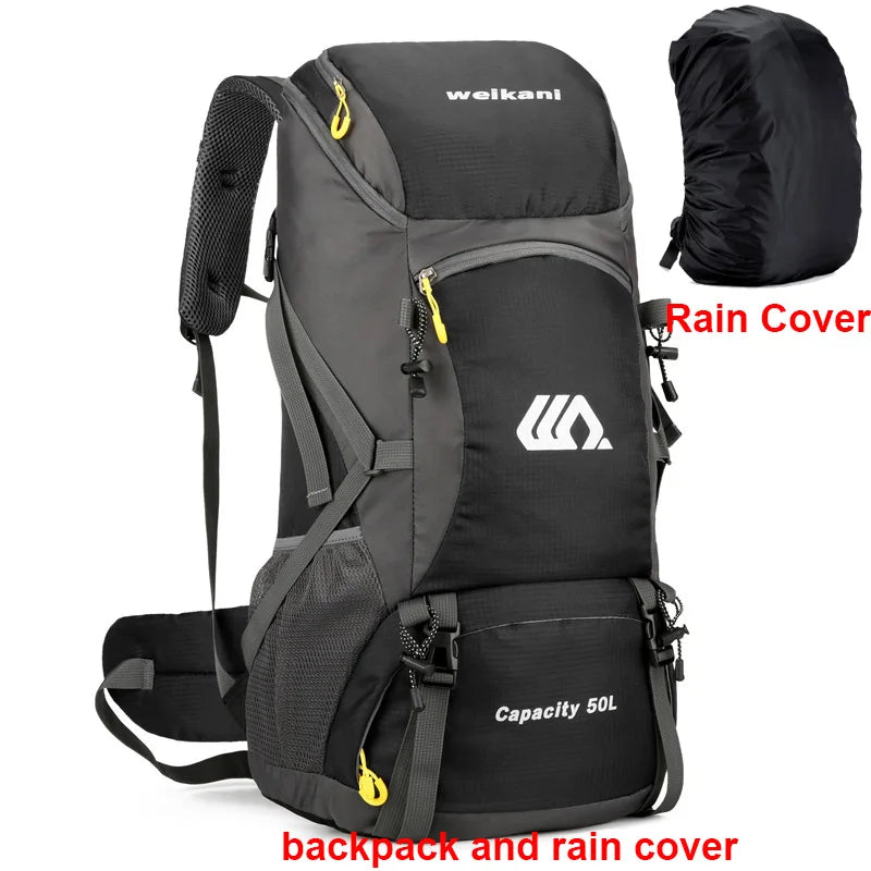 50L Travel Backpack – Waterproof Hiking Rucksack for Men, Large Camping, Climbing & Mountaineering Bag for Outdoor Sports & Travel