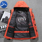 Men’s -20°C White Duck Down Jacket – Thick Warm Hooded Winter Parka