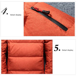 Men’s -20°C White Duck Down Jacket – Thick Warm Hooded Winter Parka