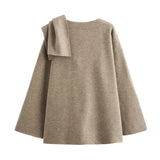 MUJER Women's Plush Padded Winter Coat – Asymmetric Scarf Parka