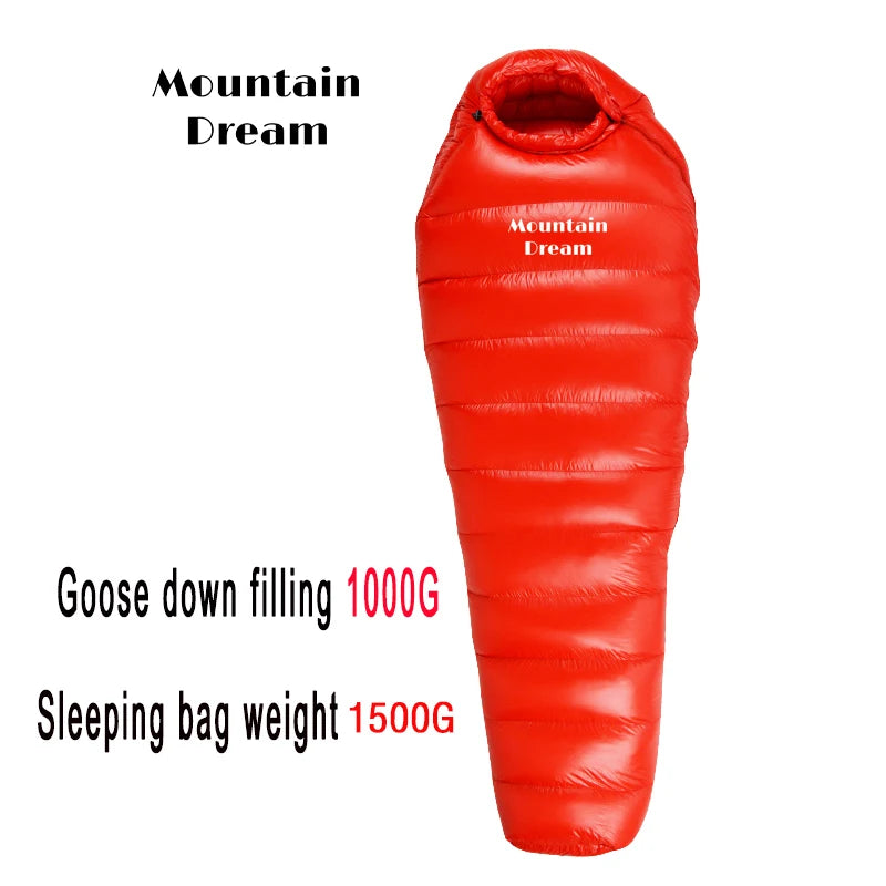 Winter Goose Down Mummy Sleeping Bag – Adult 3-Season Warmth