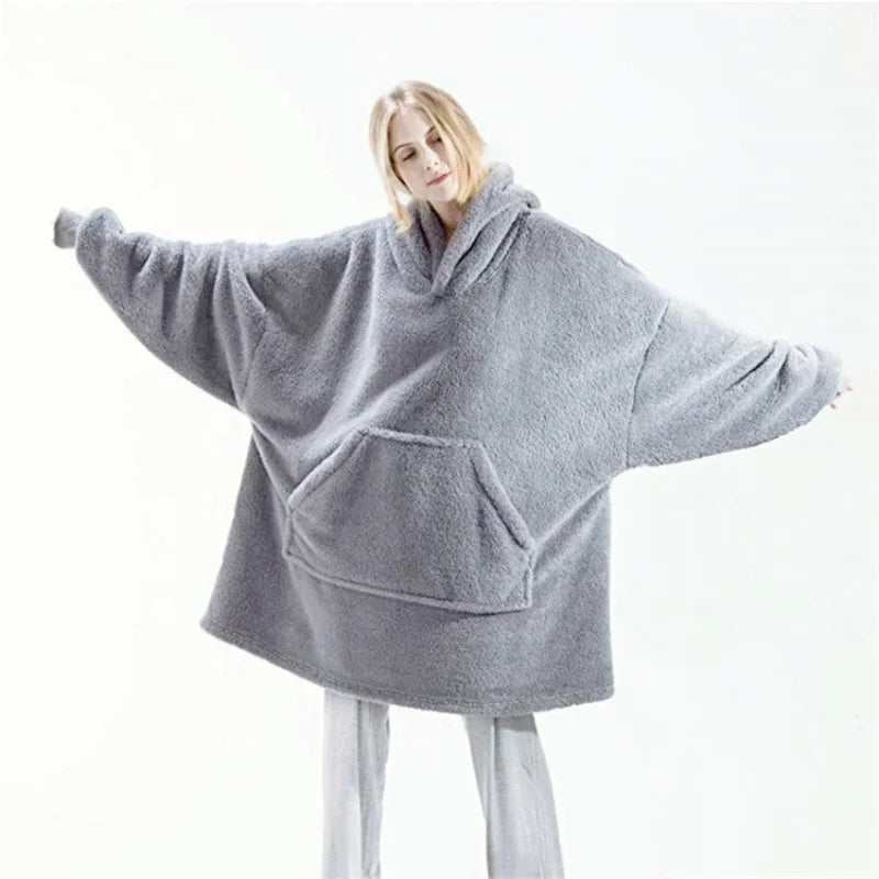 Women’s Winter Fleece Hoodie – Thick Warm Long Pullover with Pockets