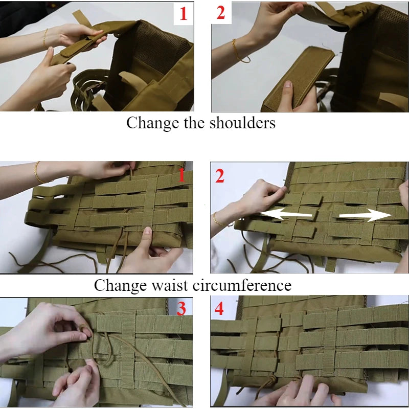 Nylon Tactical Vest – Body Armor Plate Carrier with MOLLE System for Airsoft
