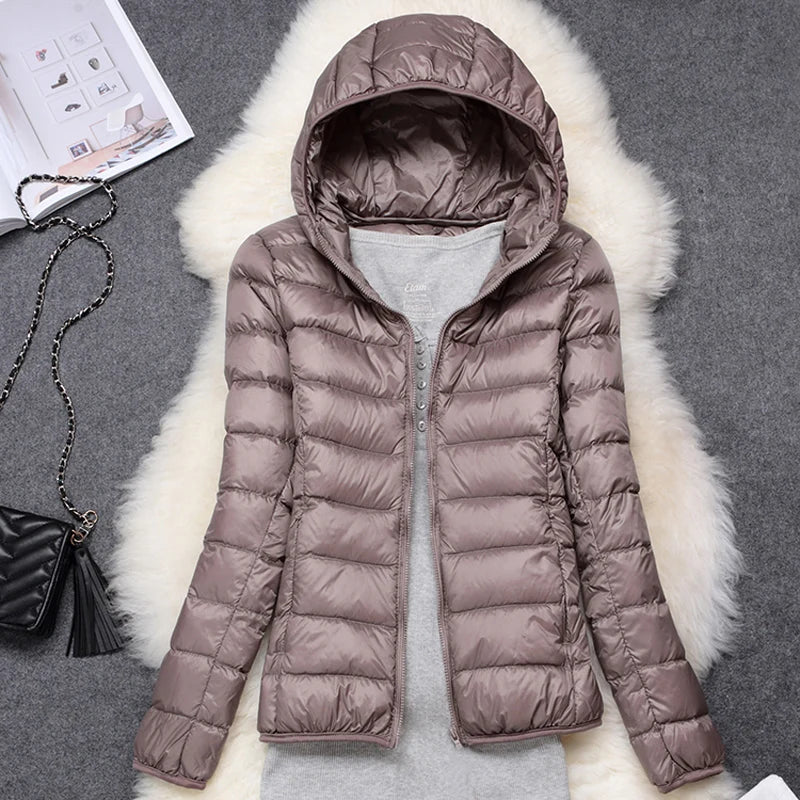 Women’s Ultra-Light Packable Puffer Jacket with Hood – Regular and Plus Size up to 3X