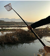 JOSBY Telescoping Foldable Fishing Landing Net – 2.1m/3m/4m Lightweight Carbon Fiber Pole for Carp & Sea Fishing