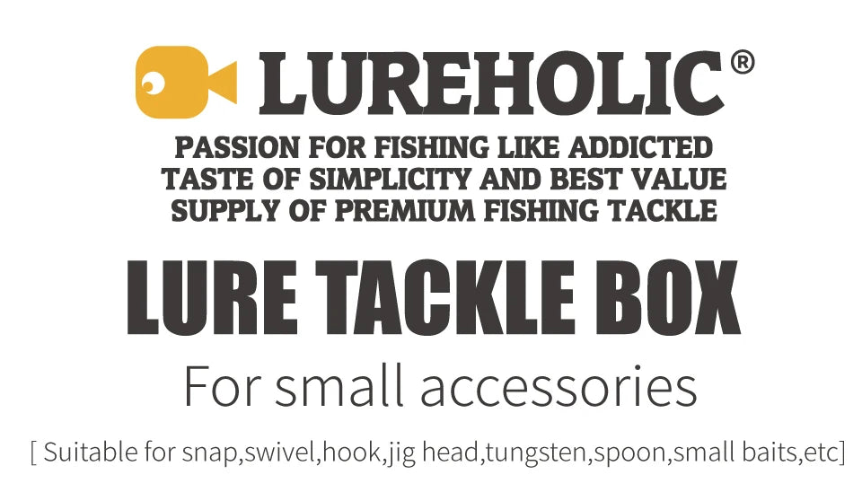 LUREHOLIC Fishing Tackle Box – Waterproof Organizer for Lures, Hooks, Jig Heads, Swivels, Snaps & Fishing Accessories Storage