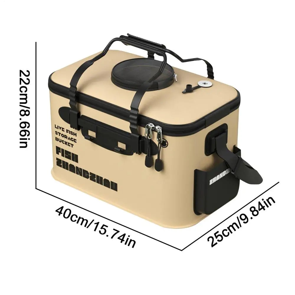 Foldable EVA Live Fish Bucket – Multifunctional Outdoor Fishing and Bait Bag