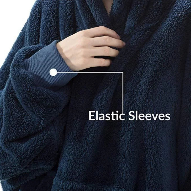 Women’s Winter Fleece Hoodie – Thick Warm Long Pullover with Pockets