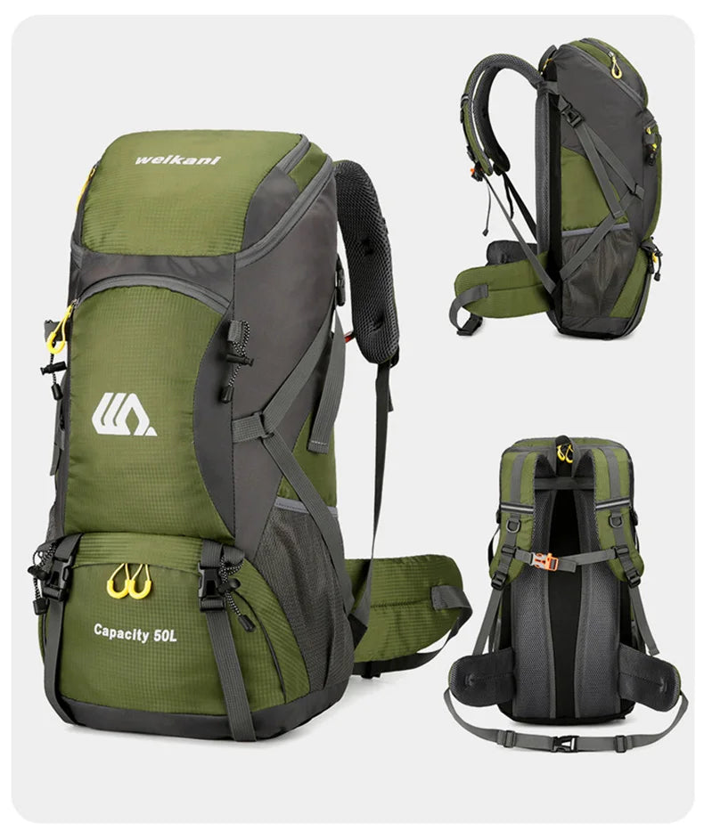 50L Travel Backpack – Waterproof Hiking Rucksack for Men, Large Camping, Climbing & Mountaineering Bag for Outdoor Sports & Travel