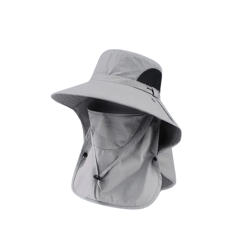 Unisex Summer Wide Brim Waterproof and Quick-drying Panama Caps Outdoor Visor Bucket Hats Mesh Breathable Sun Hat with Neck Flap