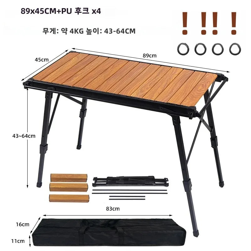 MOUNTAINHIKER Folding Camping IGT Table – Lightweight Wood Outdoor BBQ & Picnic Table