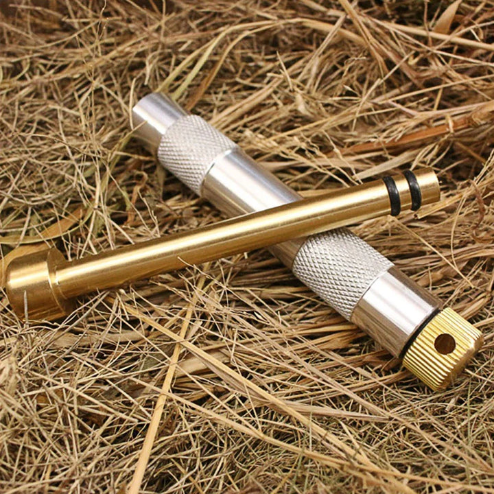 Brass Emergency Fire Tube – Outdoor Survival Igniter Piston for Camping