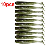 10pcs T-Tail Worm Soft Lures