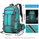 50L Nylon Backpack Camping Bag Outdoor Sport Hiking Trekking Climbing Travel Shoulder Reflective Shoes Luggage Outdoor Men Bag
