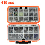 170–410PCS Professional Fishing Kit with Tackle Box – Hooks, Sinkers & Swivels for Bass, Trout & Saltwater Fishing, Rust-Proof Accessories