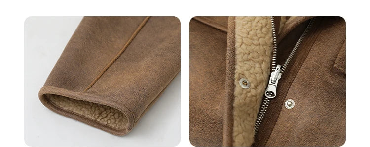 CHIC VEN Women’s Reversible Suede Winter Jacket – Warm Motorcycle Coat