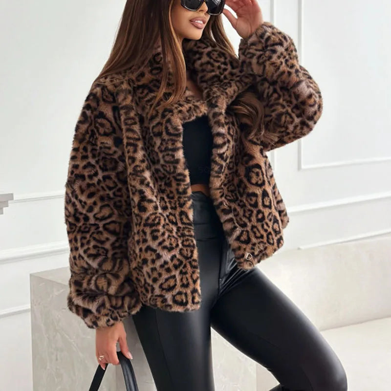 Leopard Print Women's Cardigan Jacket – Cozy, Stylish Fall Outerwear