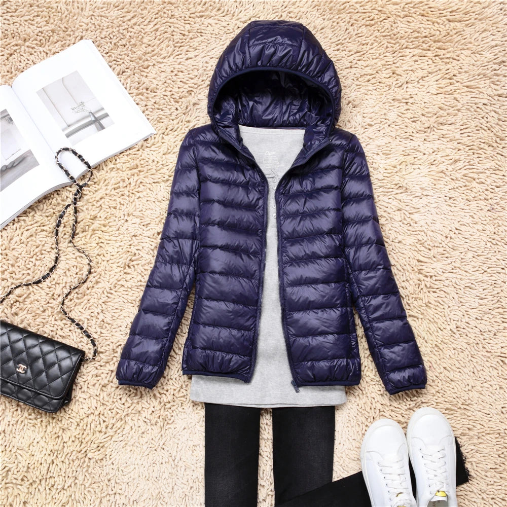 Women’s Ultra-Light Packable Puffer Jacket with Hood – Regular and Plus Size up to 3X