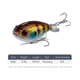 Kingdom GoldPop 35mm 5.4g Topwater Whopper Popper Fishing Lure Pike Fishing Floating Wobbler Artificial Hard Bait with Propeller