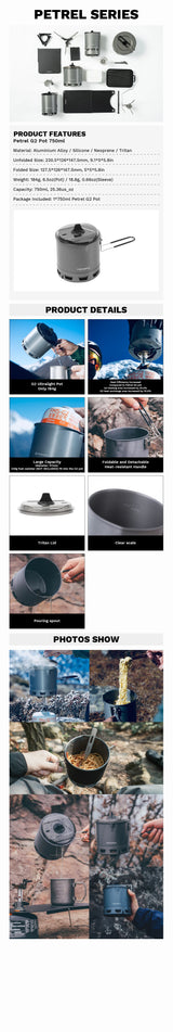 Fire-Maple G2 Petrel Ultralight 750ML Heat Exchanger Pot – Lightweight Camping & Hiking Cookware