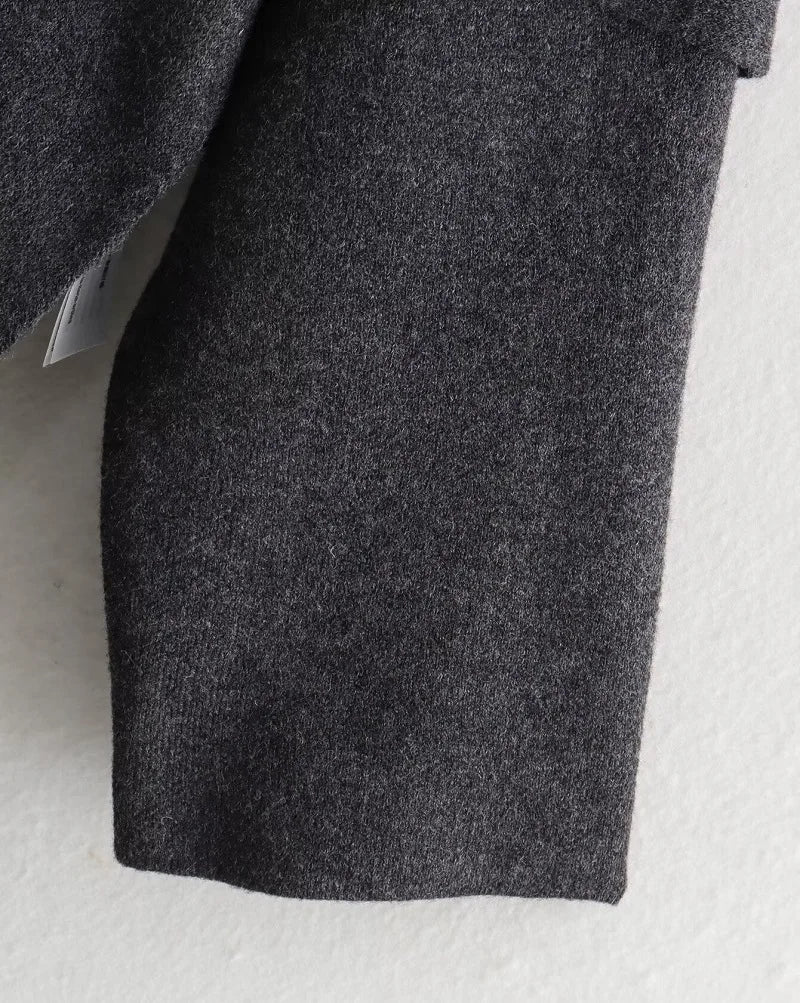 MUJER Women's Plush Padded Winter Coat – Asymmetric Scarf Parka