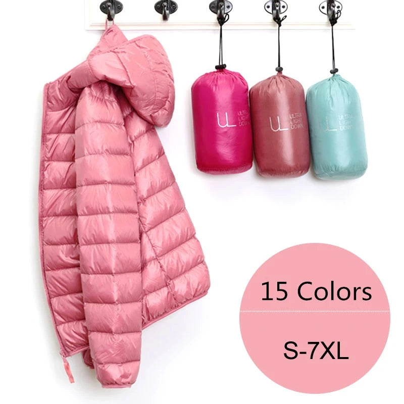 Women’s Ultra-Light Packable Puffer Jacket with Hood – Regular and Plus Size up to 3X