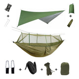 Portable Camping Hammock with Mosquito Net & Rain Shelter