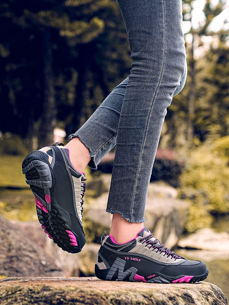 Outdoor Lover Trekking Shoes Men Waterproof Hiking Shoes Mountain Boots Genuine Leather Woodland Hunting Tactical Shoes