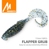 MEREKING Flapper Grub Fishing Lure – 77mm, 6g Soft Silicone Artificial Bait