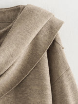 MUJER Women's Plush Padded Winter Coat – Asymmetric Scarf Parka