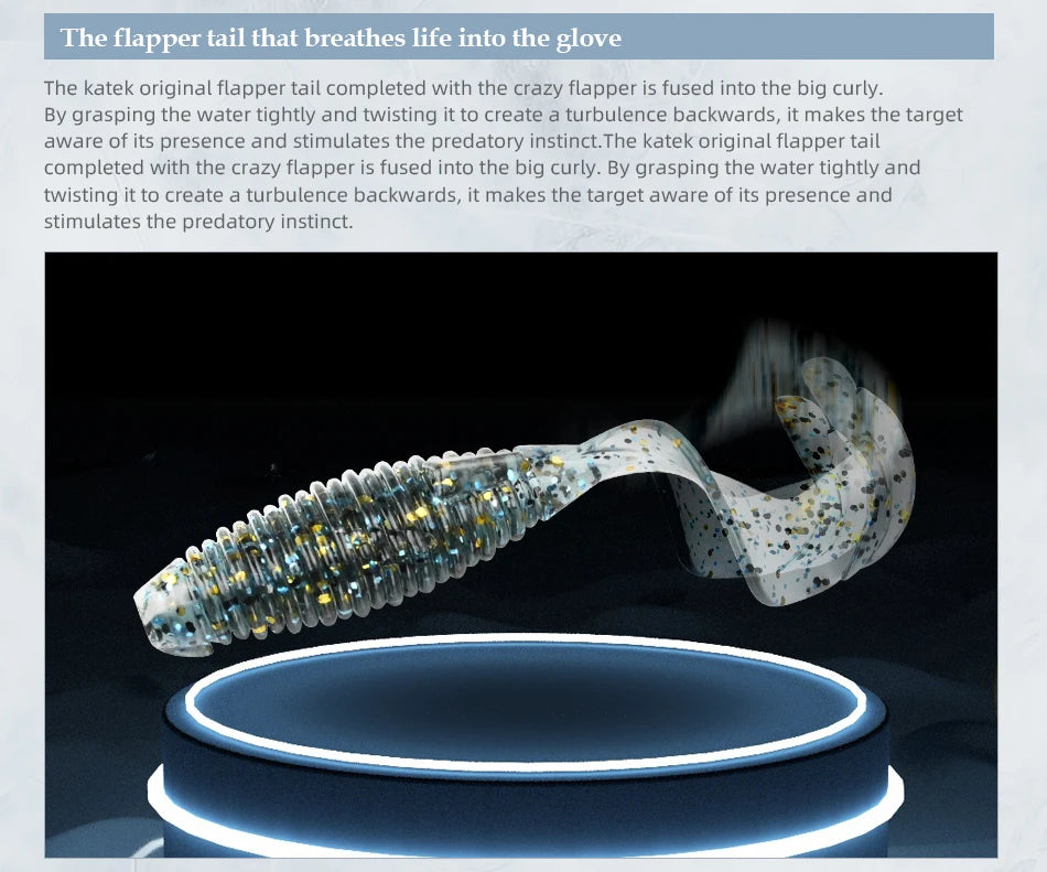 MEREKING Flapper Grub Fishing Lure – 77mm, 6g Soft Silicone Artificial Bait