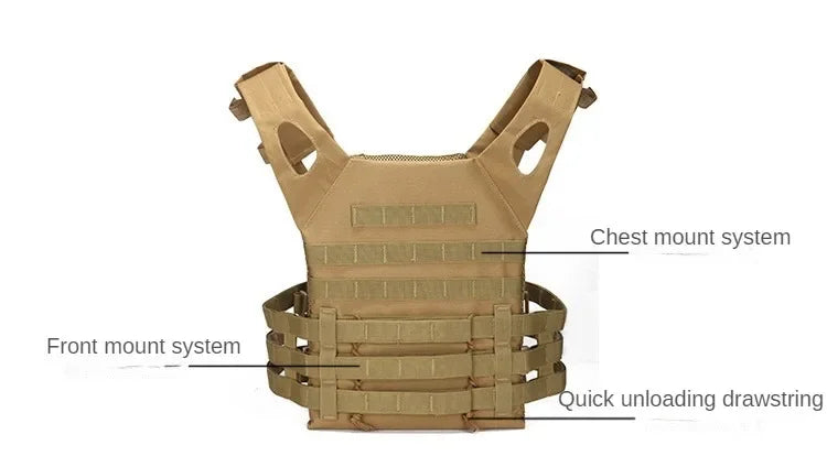 Nylon Tactical Vest – Body Armor Plate Carrier with MOLLE System for Airsoft