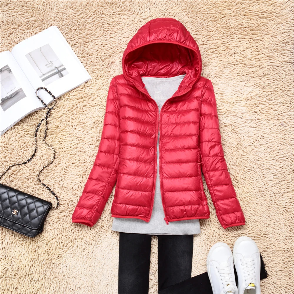 Women’s Ultra-Light Packable Puffer Jacket with Hood – Regular and Plus Size up to 3X