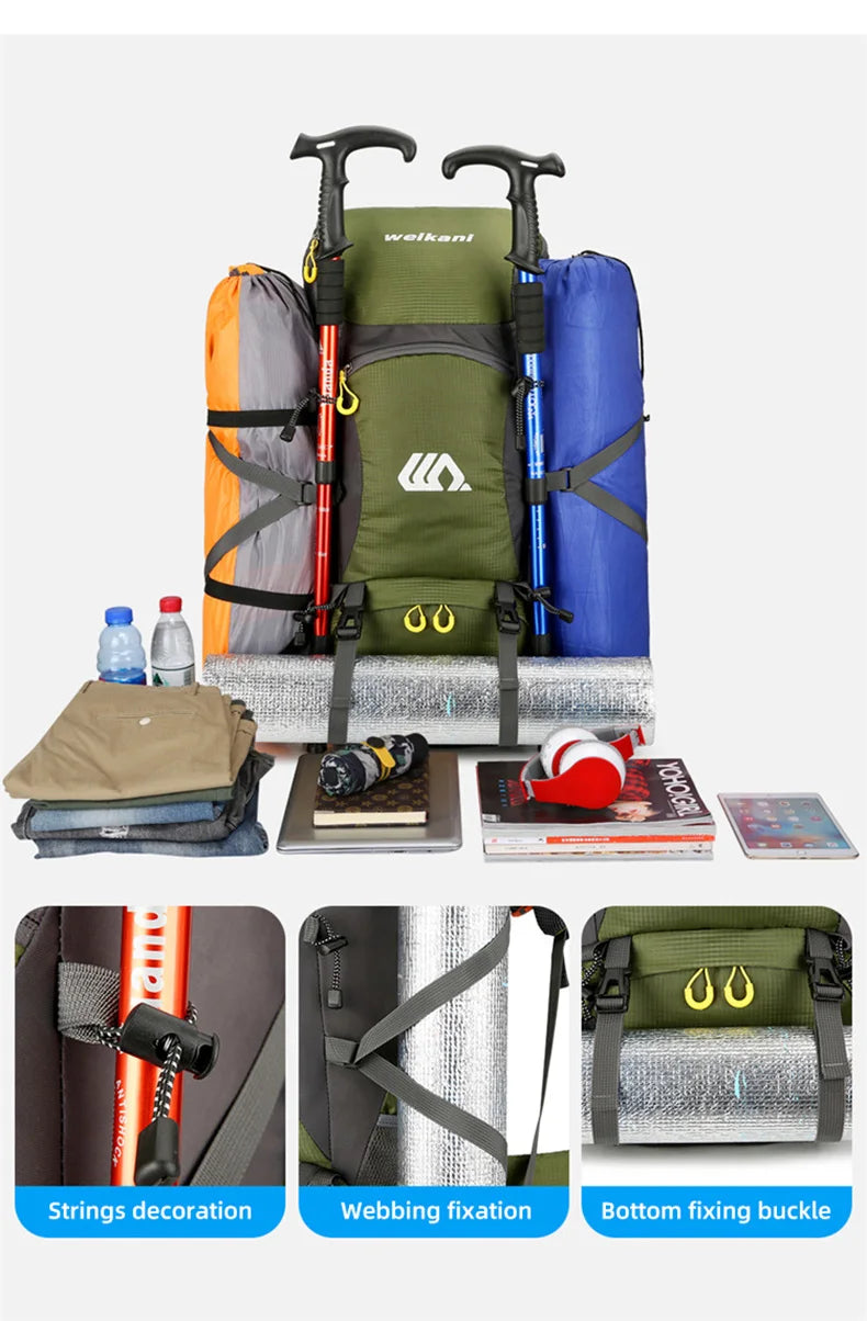 50L Travel Backpack – Waterproof Hiking Rucksack for Men, Large Camping, Climbing & Mountaineering Bag for Outdoor Sports & Travel