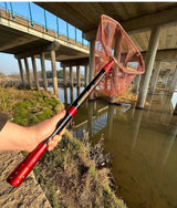 JOSBY Telescoping Foldable Fishing Landing Net – 2.1m/3m/4m Lightweight Carbon Fiber Pole for Carp & Sea Fishing