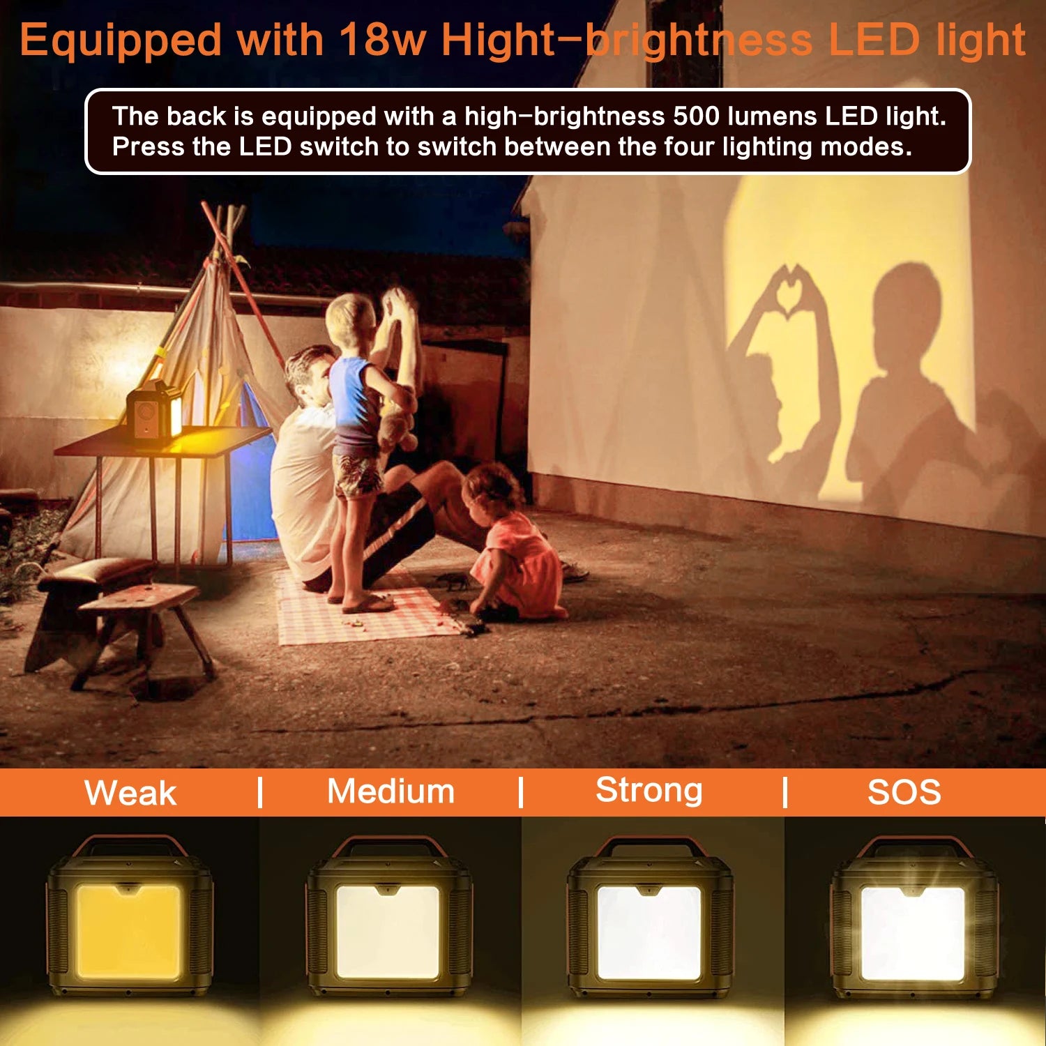 Portable Power Station 300W – Solar Generator with AC/DC & LED Light