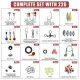 170–410PCS Professional Fishing Kit with Tackle Box – Hooks, Sinkers & Swivels for Bass, Trout & Saltwater Fishing, Rust-Proof Accessories