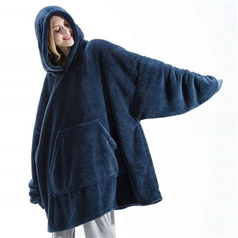 Women’s Winter Fleece Hoodie – Thick Warm Long Pullover with Pockets