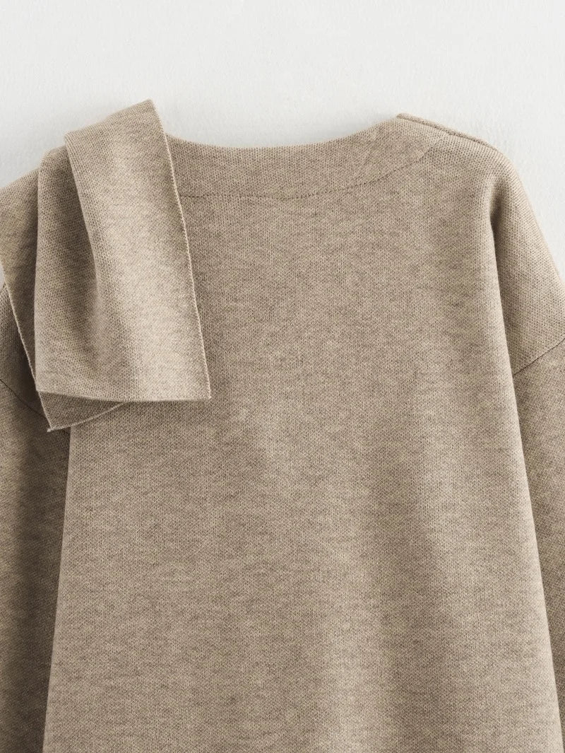 MUJER Women's Plush Padded Winter Coat – Asymmetric Scarf Parka